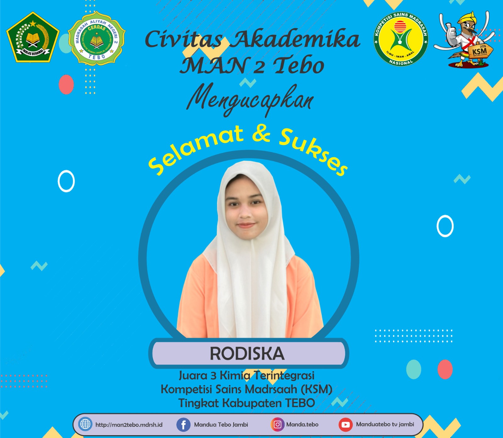RODISKA JUARA 3 KSM TINGKAT KABUPATEN TEBO MAPEL KIMIA RODISKA JUARA 3 KSM TINGKAT KABUPATEN TEBO MAPEL KIMIA