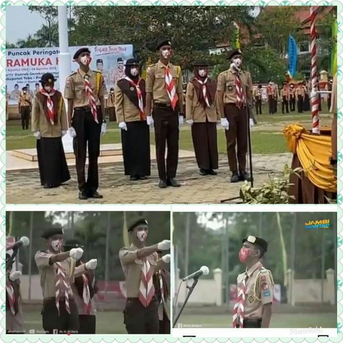 3 orang siswa MAN 2 Tebo sukses sebagai petugas upacara  hari Pramuka ke-60