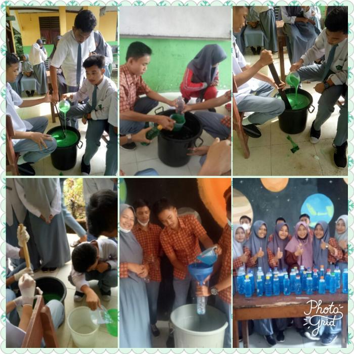 Antusias Siswa MAN 2 Tebo Berkalaborasi Membuat Deterjen Pencuci Piring 