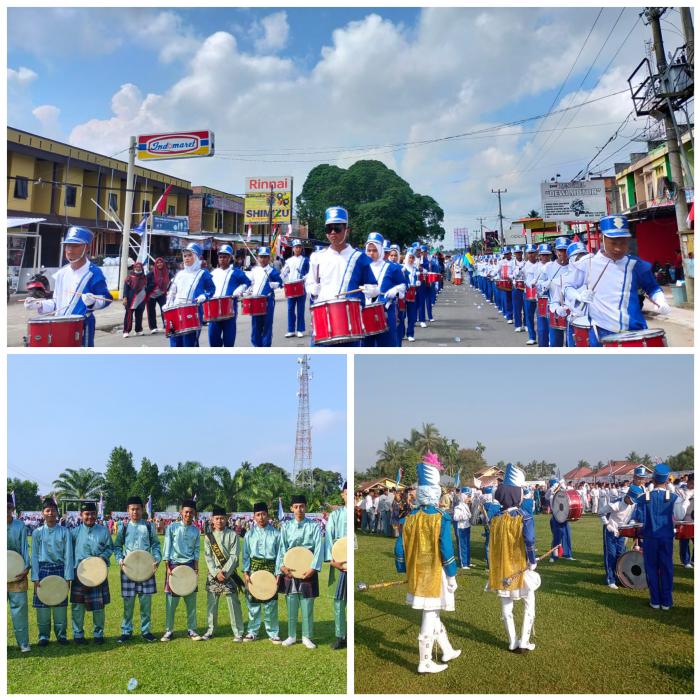 Latansa Gita Bahana Drum Band MAN 2 Tebo meriahkan HUT RI ke 77 di Tebo Tengah