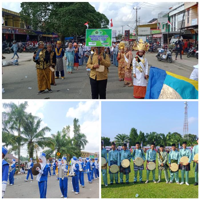 Siswa Siswi MAN 2 Tebo Menyemarakkan  Pawai Karnaval HUT RI ke-77