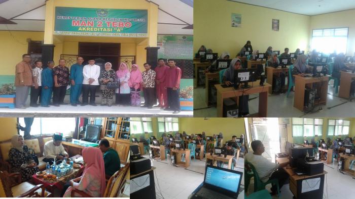 KAKANKEMENAG KAB. TEBO  MONITORING HARI KETIGA PELAKSANAAN UAMBN BK UTAMA MAN 2  TEBO.