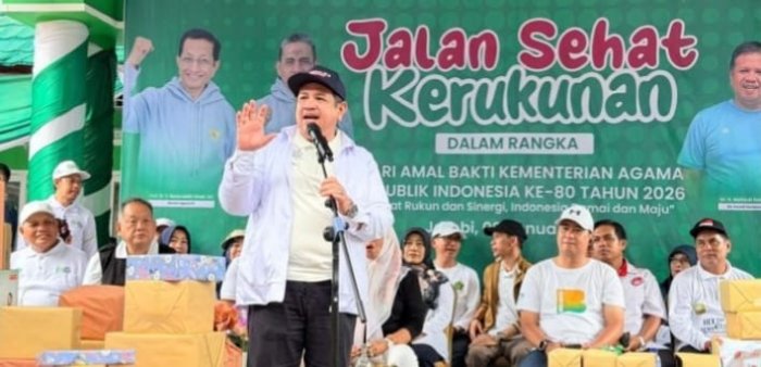 MAN 2 Tebo Berpartisipasi pada  Kegiatan Jalan Sehat Kerukunan  Moment (HAB) Kementerian Agama ke-80.